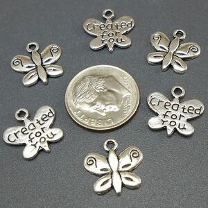 10pcs Butterfly Created For You Charms, jewelry‎ making supplies